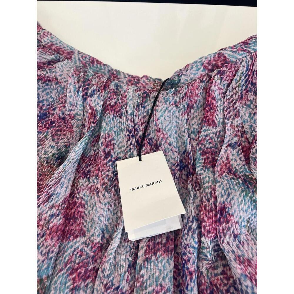 $1490 Isabel Marant Silk Ruffle Mini Aqua Dress Size 38(6) - Picture 5 of 11
